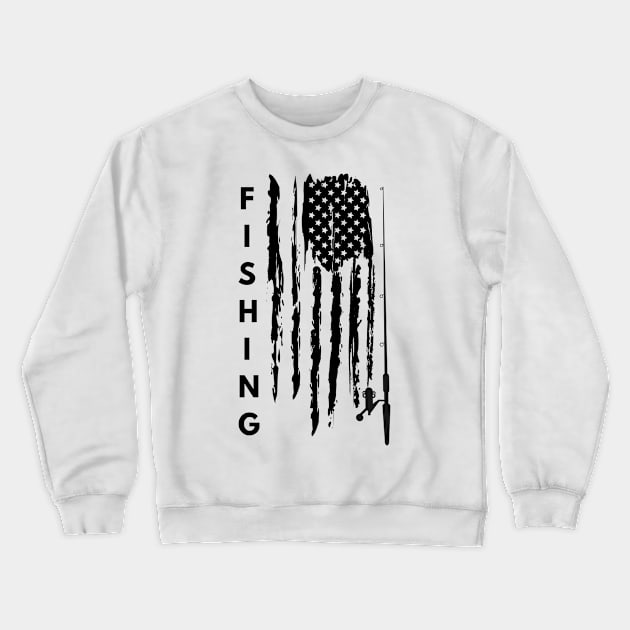 FISHING US FLAG Crewneck Sweatshirt by madani04